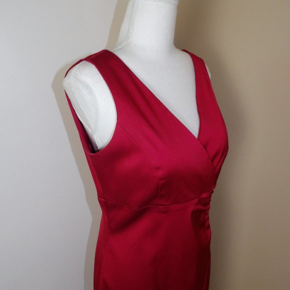 Donna Ricco New York Maroon Satin Party Dress / Size 10 - Picture 12 of 16